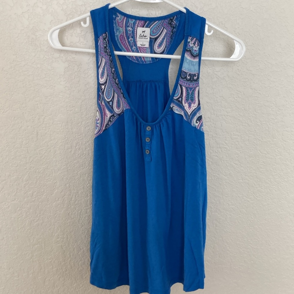 Echo Sleepwear Blue Paisley Summer Set - Picture 2 of 16